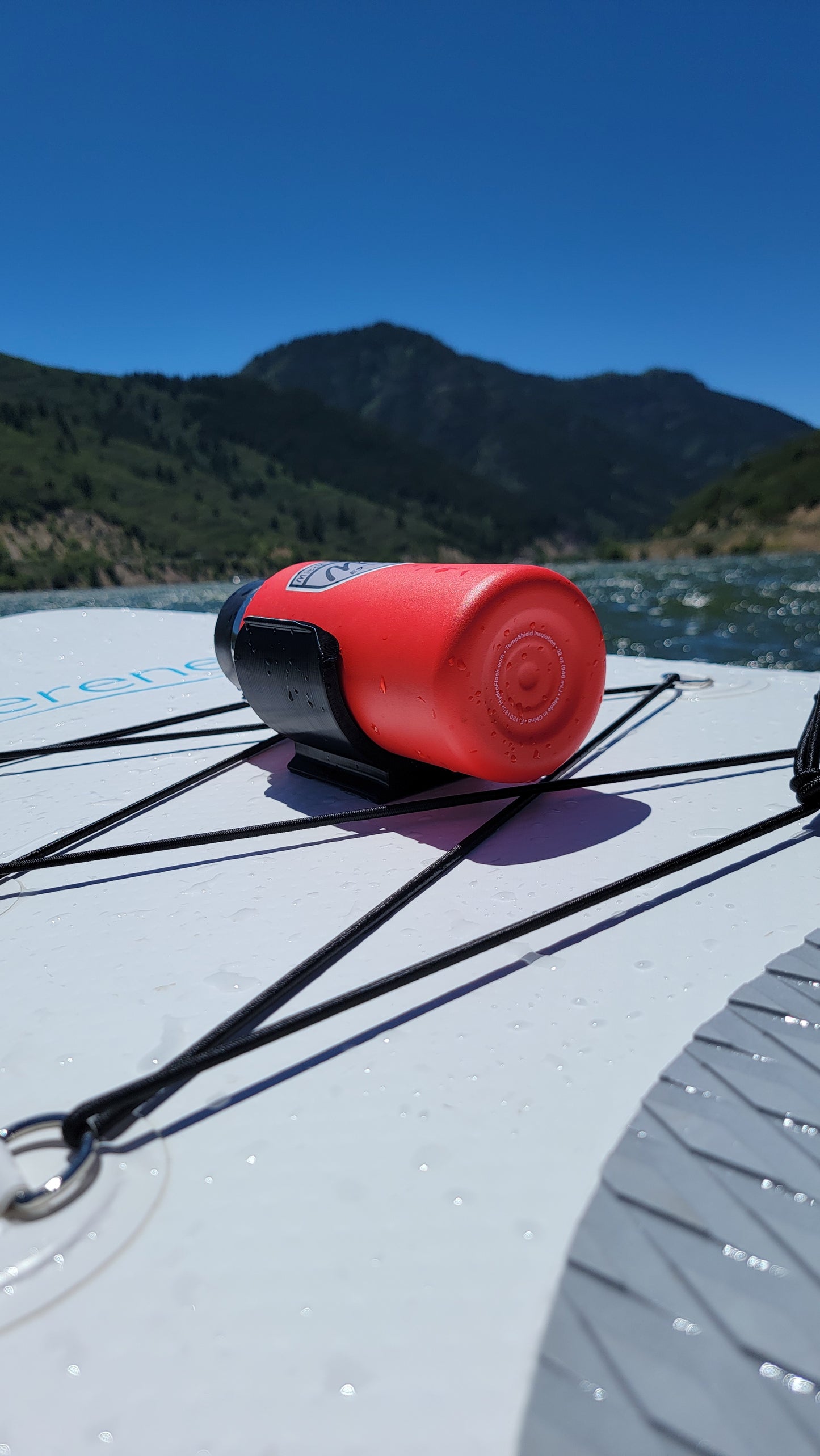 FlexClip HD Flat Backed Water Bottle Holder For Paddle Board - *3M DOUBLE SIDED TAPE*