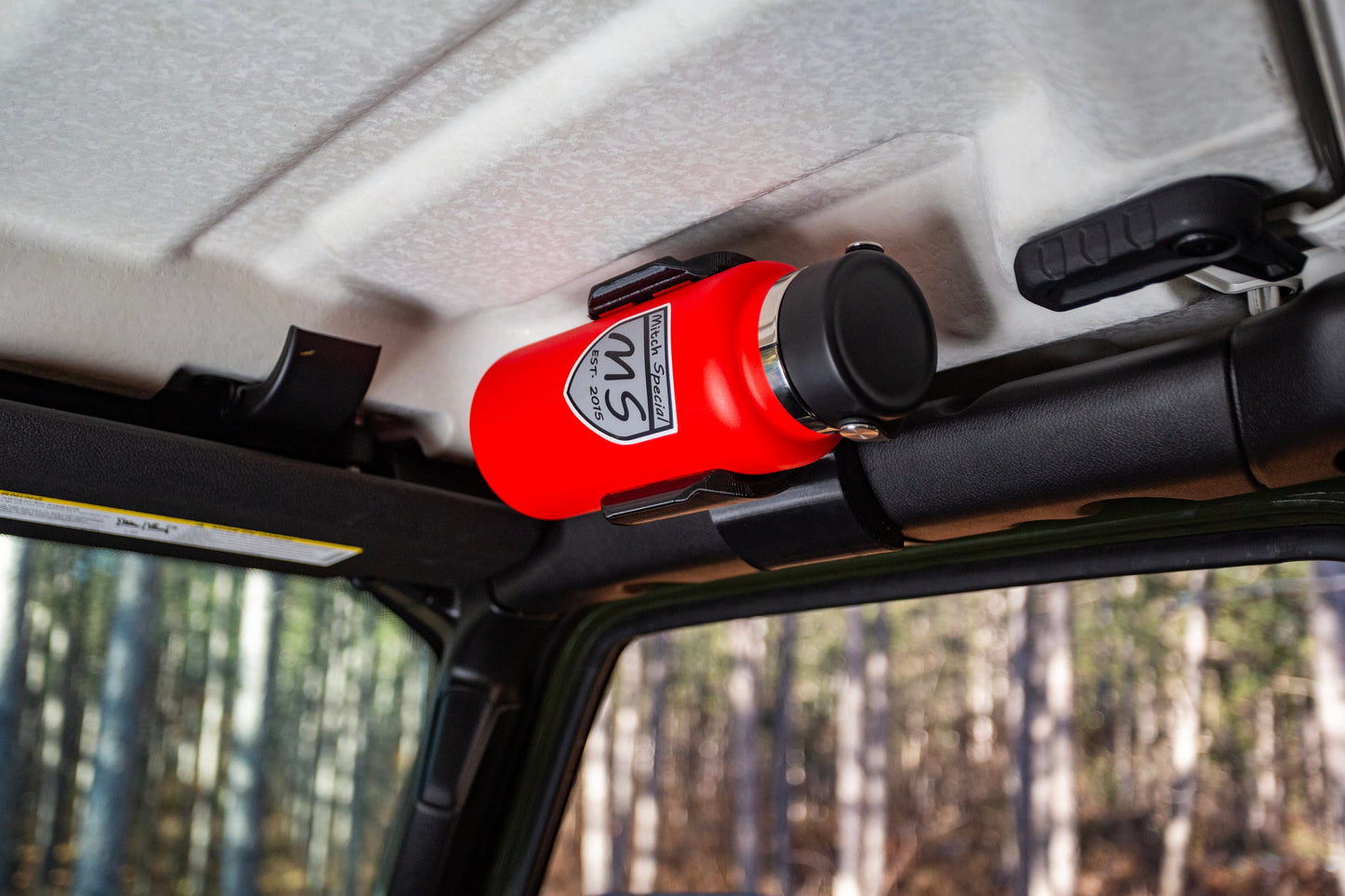 Heavy-Duty Bottle Holder for Jeep JL features a sleek, compact design